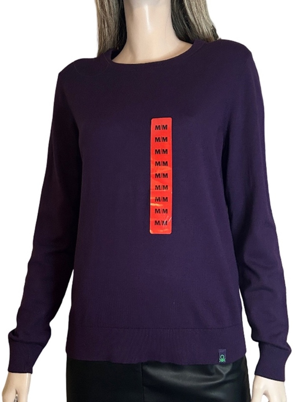 United Colors of Benetton Purple Crewneck Long Sleeve Knit Sweater